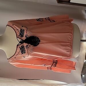 Soho Peach Top with bell sleeves. Size M